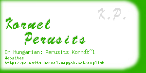 kornel perusits business card